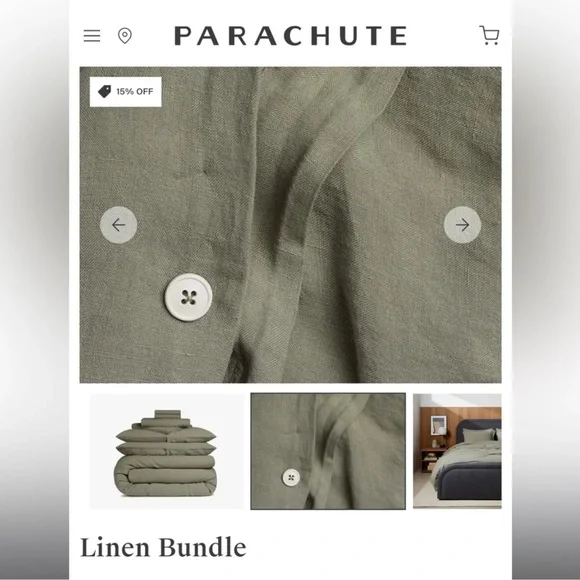 PARACHUTE | Moss Green Linen Euro Sham Cover - Picture 5 of 6